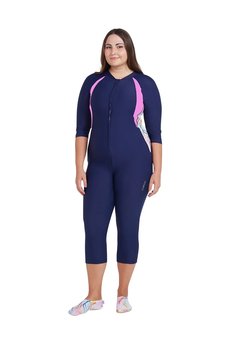 COEGA SUNWEAR  COEGA  Ladies Ladies Slim-kini 3/4 - Blue Pink Marble for Women | Best Price UAE